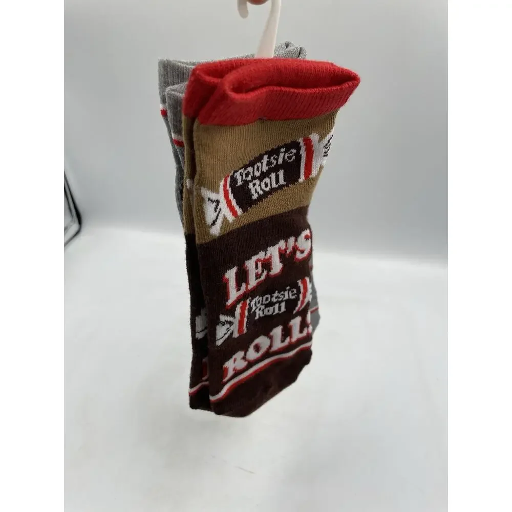 NEW TOOTSIE ROLL CREW SOCKS Mens 8-12 Womens 9-14
